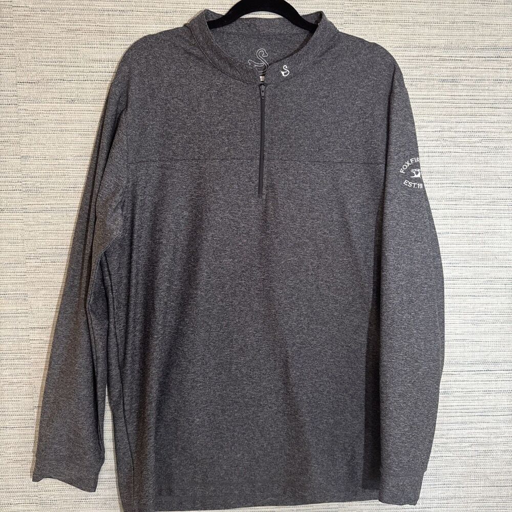 Swannies 1/4 Zip Pullover Size XL Golf Performance Tech Solid Gray Stretch